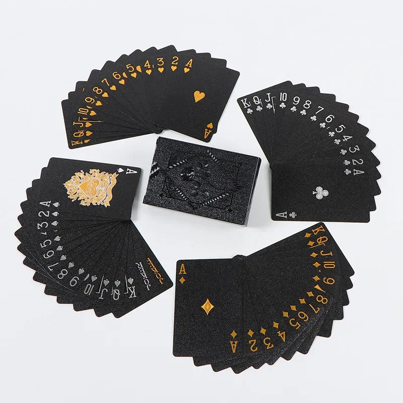 Color Black Gold Playing Card Game Card Group Waterproof Poker Suit Magic Dmagic Package Board Game Collection Entertainment