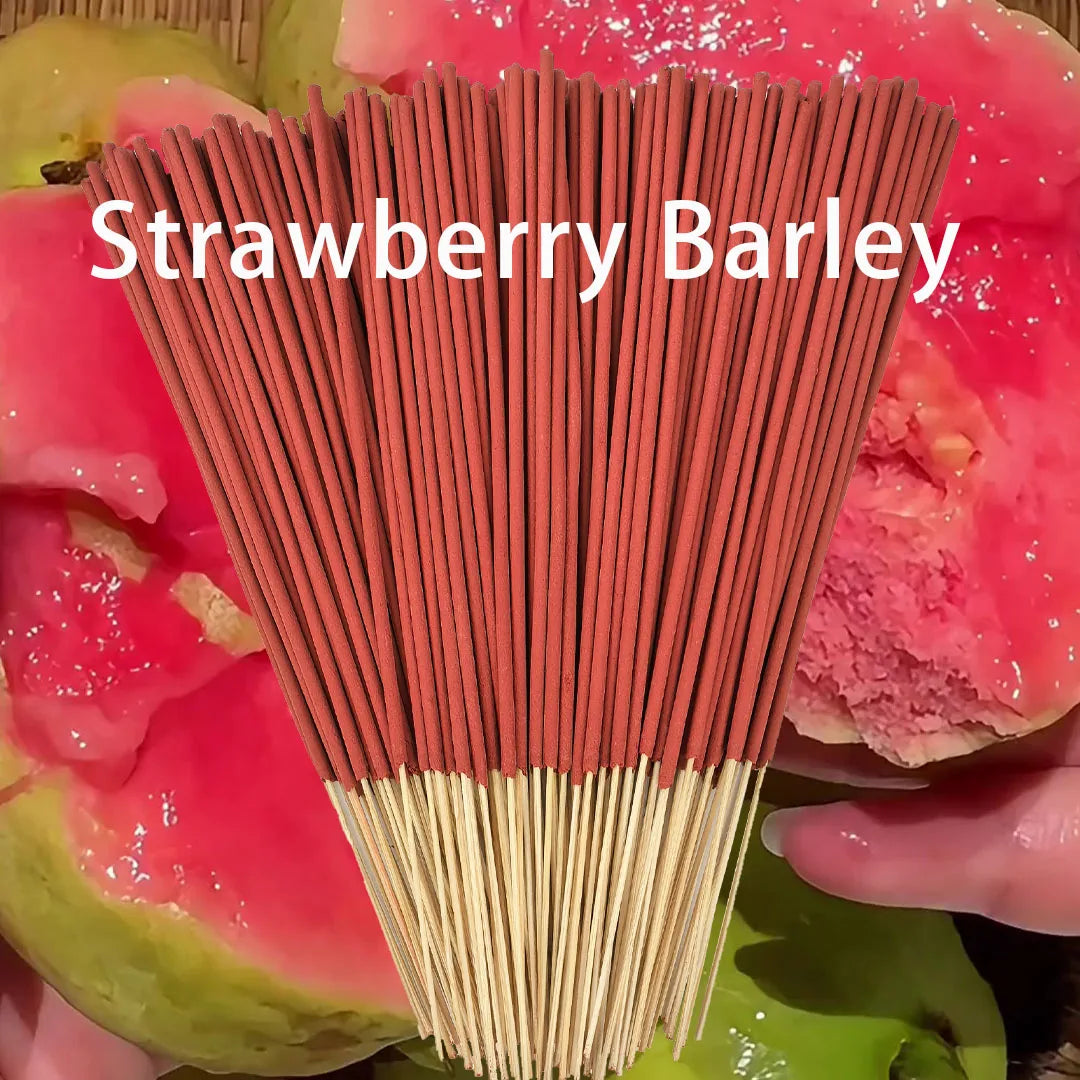 Red Handmade Strawberry Guava Incense Sticks, Combining the Scents of Strawberry and Guava to Create a Vintage Incense Stick, Suitable for Camping, Travel, Gardens, and Holidays (Halloween, Christmas, Thanksgiving)