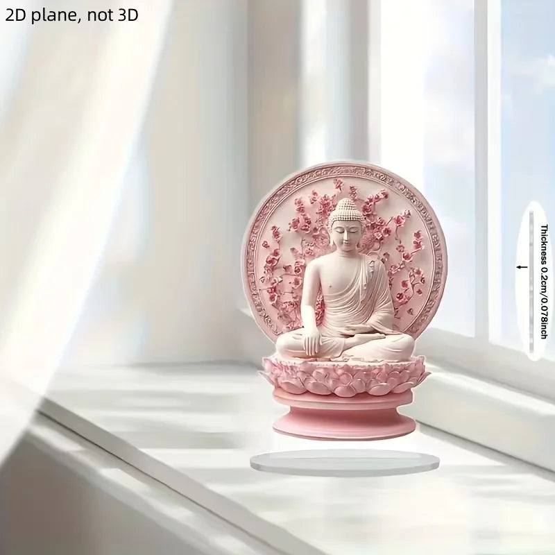 Pink Zen Buddha Statue, Desktop Meditation Decor, Spiritual Gift for Zen Enthusiasts, Housewarming, Birthdays, Weddings