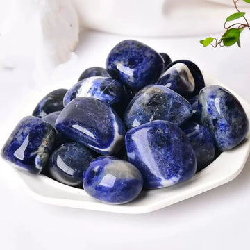 Natural Blue Sodalite Tumbled Stone Polished Crystal Quartz Gravel Stone Rough Raw Rock Specimen Healing Crystal for Home Decor