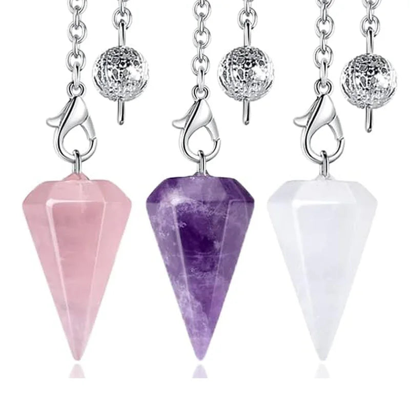 10pcs Bulk Small Size Natural Stone Charms Crystal Pendant for Girls DIY Pendulum Necklace Jewelry Making Amethyst Pink Quartz
