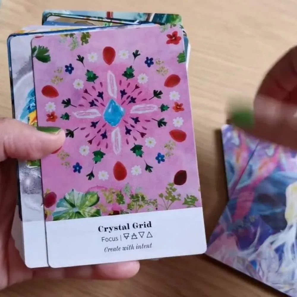 50 Pcs Cards 10.4*7.3cm Earth Alchemy Oracle Card Deck Connect To The Wisdom and Beauty of The Plant and Crystal Kingdoms