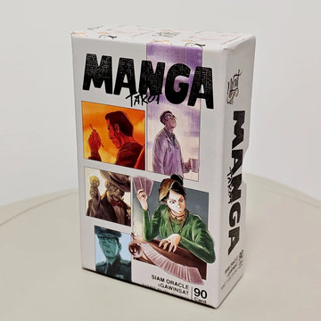 Manga Tarot in Rigid Box 90 Pcs Cards (78 Pcs Tarot Cards + 12 Oracle Cards) Printed on 350GSM Double-embossed Cardstock -12*7cm