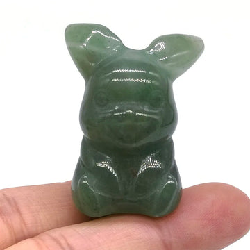 1PC Natural Crystal and Stone Yellow Jade Amethyst Quartz Cartoon Statue Carving Healing Home Decorations Holiday Gift