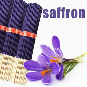 Wholesale 8.66-Inch Saffron Incense Sticks, Made of Natural Incense Powder, Purple Saffron Scent, Essential for Home Air Purification, Premium Selected Saffron Bamboo Stick Incense