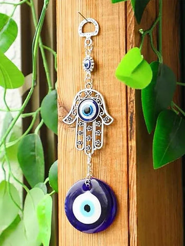 e Devil's Eye Glass Eye Pendant Turkish Jewelry, Blue Eyes Alloy Palm Pendant.