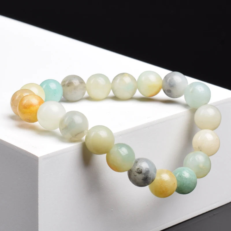 Amazonite Natural Stone Beads Bracelet Colorful Real Amazon Stone Bracelet Women Men Crystal Blue Green Amazonite 6/8 mm Jewelry