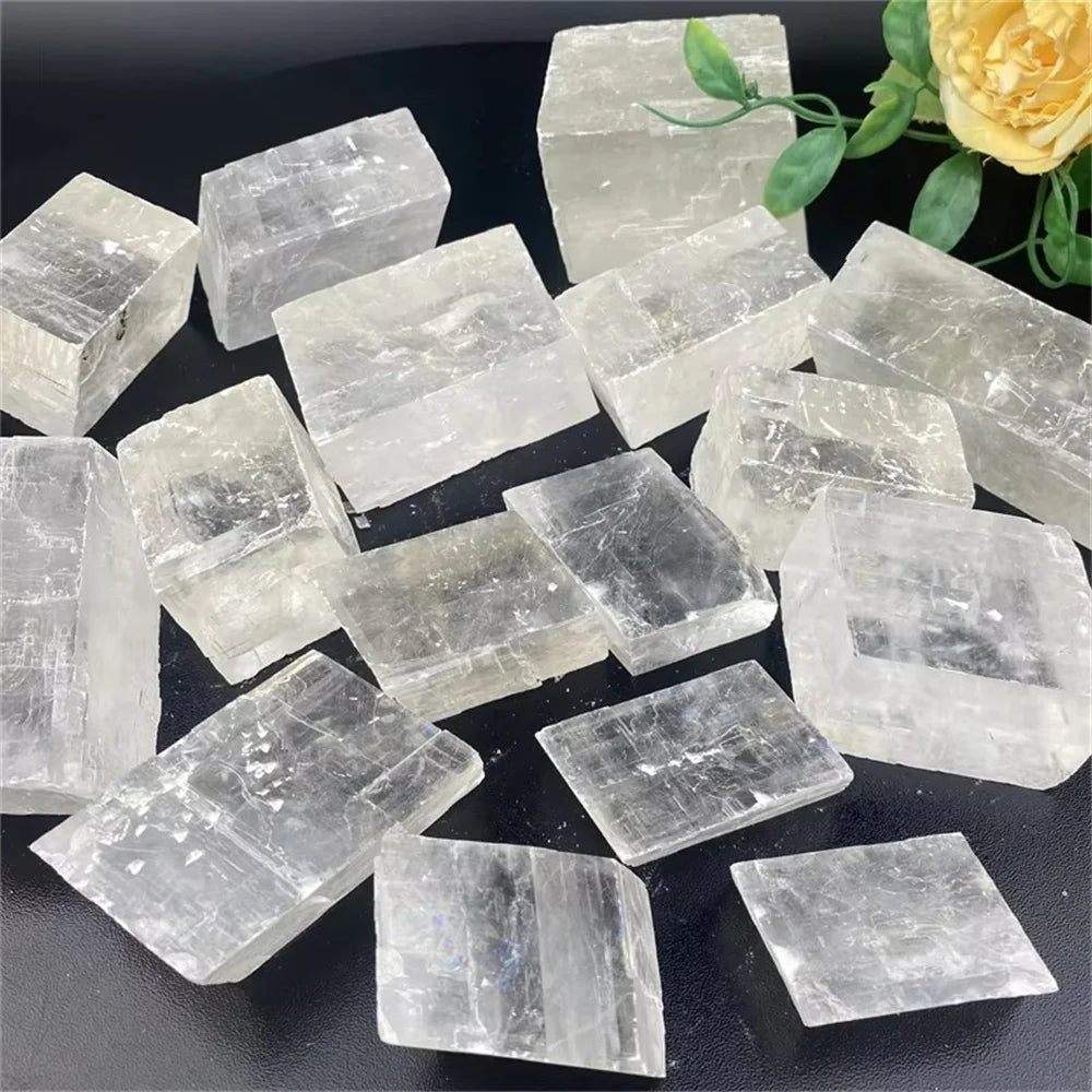 Wholesale Clear Optical Calcite Raw Cube Iceland Spar Slab Natural Stone Energy Rough Crystal Minerals Healing Stones Witchcraft