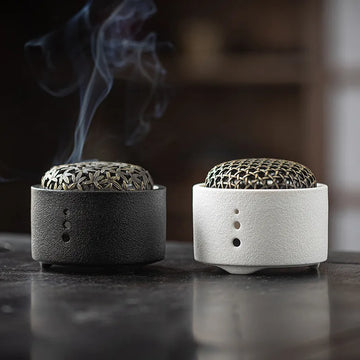 Creative ceramic incense pedestal - Home indoor deodorizing incense burner - Aromatherapy yoga atmosphere plate incense burner