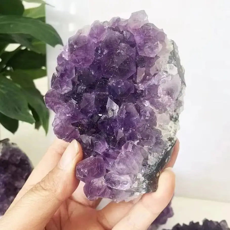 Natural Amethyst Ore Raw Stone Purple Crystals Cluster Druzy Geode Mineral Rock Healing Quartz Point Energy Wand Crafts