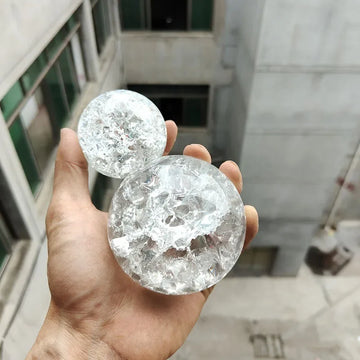 3/4/5cm Ice Cracking Crystal Ball for Rocky Mountain Fountain Decorations Flowing Water Bonsai Glass Balls Home Decor Ornaments