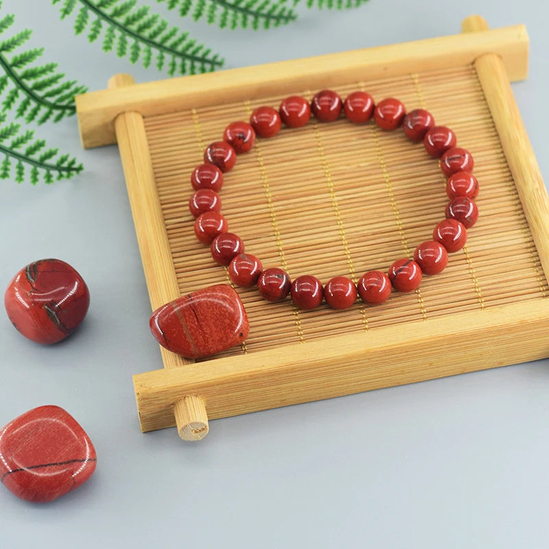Natural Stone Genuine 5A Red Jasper Prayer Beaded Bracelets Women Men Rosary Meditation Bracelets Yoga Meditation Jewelry Gift