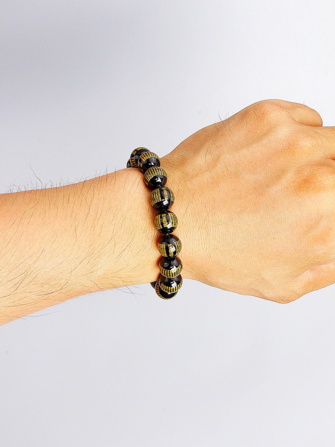 Heart Sutra Onyx Bracelet with Vigour & Protection Thousand Characters Scripture Beads Buddhist Meditation Spiritual Jewelry Men