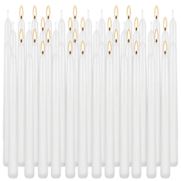 50 pieces of 10-inch tapered candles, odorless when burning, 8-12 hours burn time, festive candles, Christmas candles,
