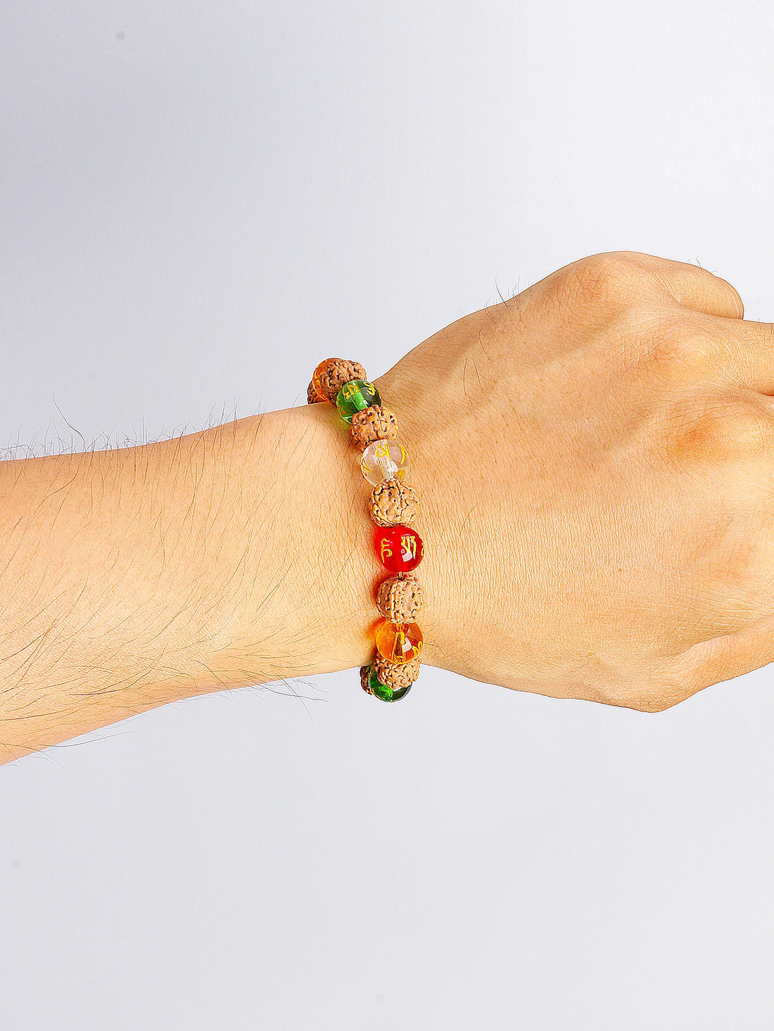 Natural Stone Bracelet Vajra Bodhi Rudraksha With 7 Chakra Crystal Six True Words Bead For Vigour Protection Spiritual Jewelry