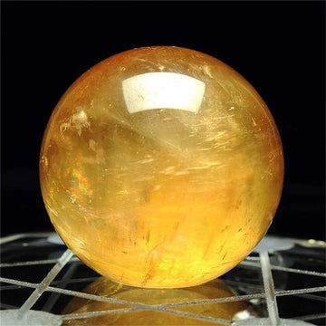 Natural Yellow Calcite Sphere Healing Crystal Quartz Ball Gemstone Reiki Healing Home Room Decoration Citrine Calcite Gift
