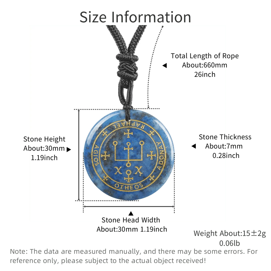 Solomon Seven Archangel Michael Gem Lapis Lazuli Gabriel Health Amulet Talisman Pendant Necklace Charm Men Women For Jewelry