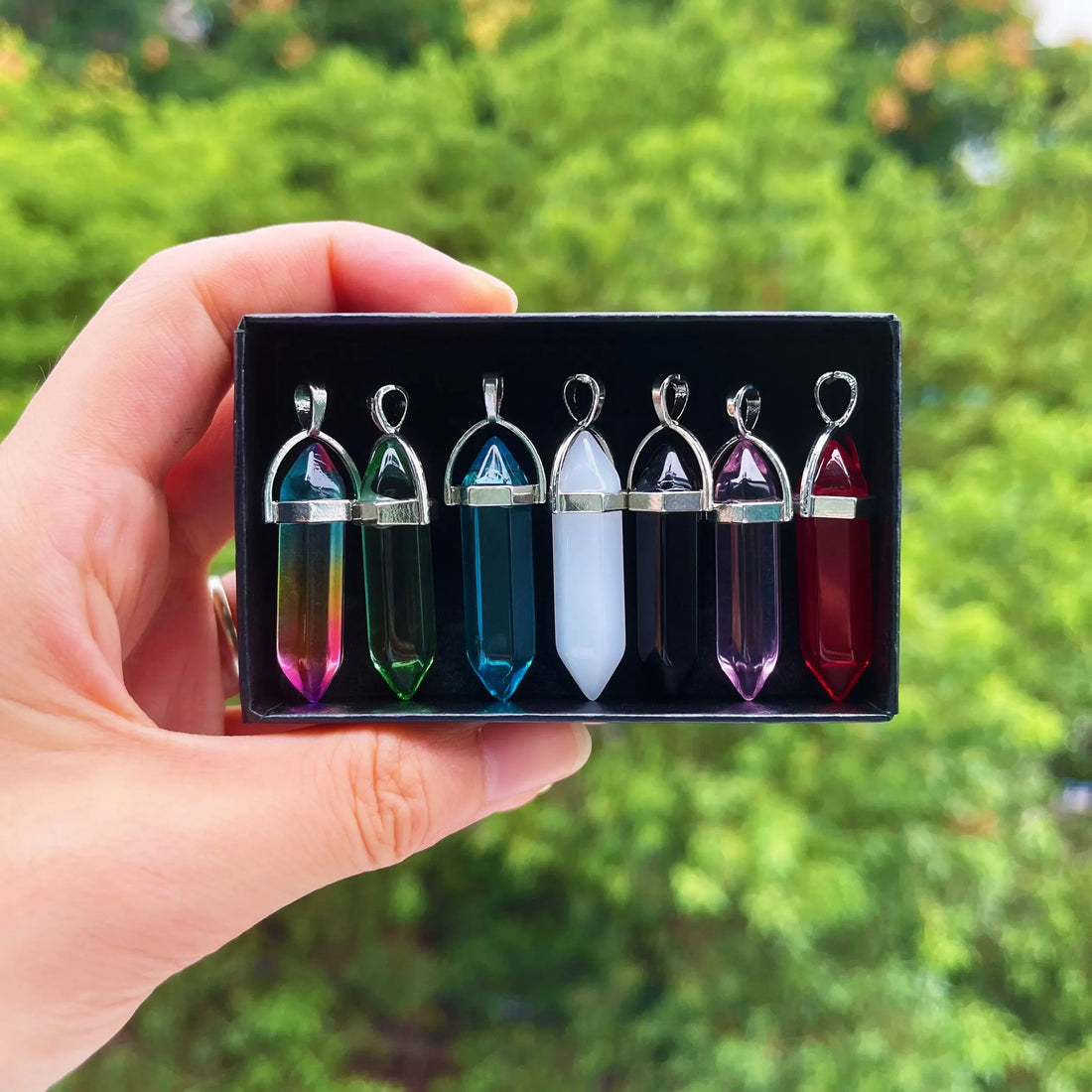 7pcs Glass Seven-horn Six -Horn Column Set Can Be Used As Gift Necklace