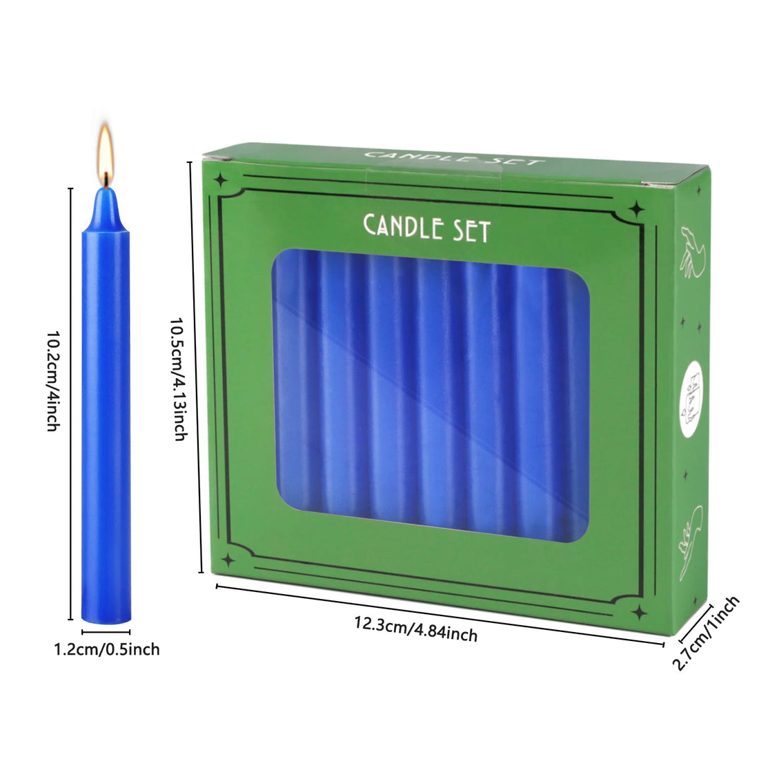 20 Blue 4Inch Pole Waxs, Drip-Free, Smoke-Free, Fragrance-Free, Home Dinner Candles, Hand-Pulled, High-Quality, Suitable for Church, Family, Wedding, Party, Seasonal Celebrations, Emergency Situations and Home Decorations, Id