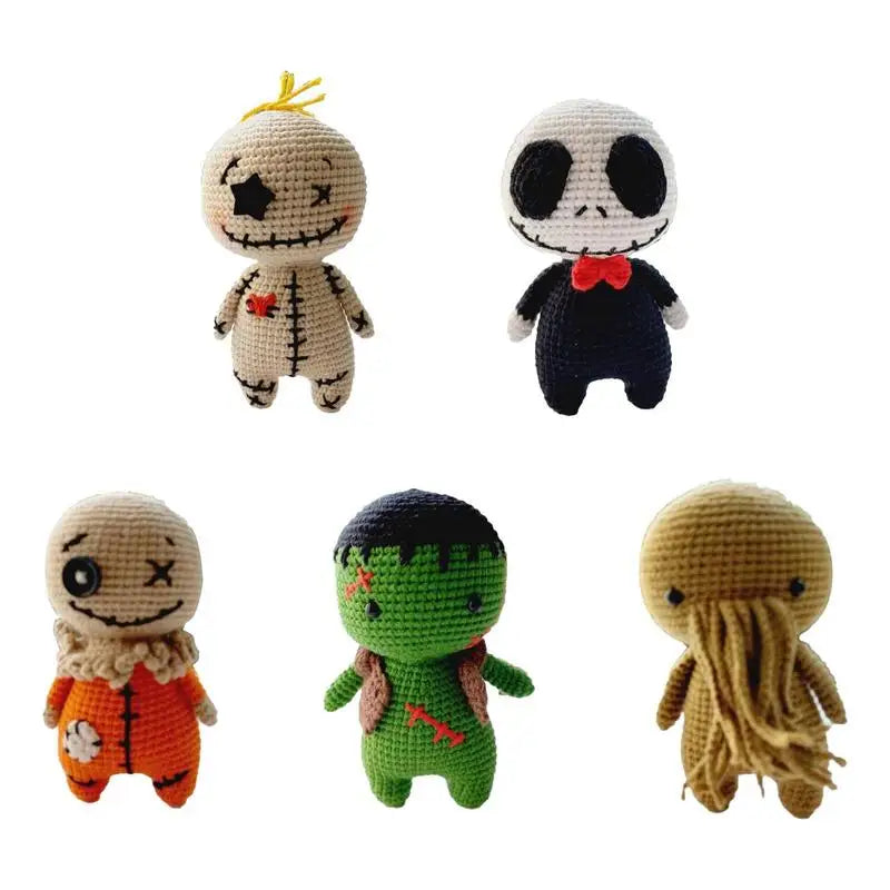 Voodoo Dolls Creepy Halloween Scray Ghost String Knitting Plush Pin Needle Holder Halloween Decoration For Witchcraft Trick