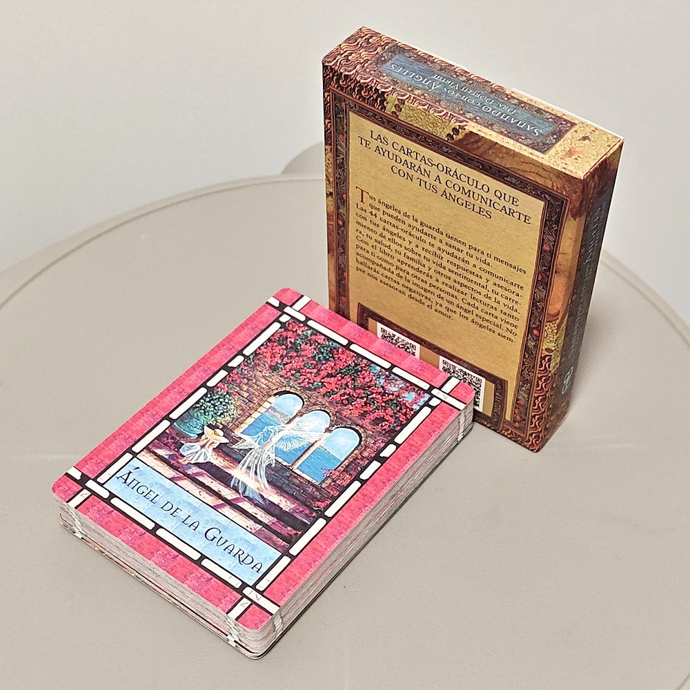 Healing with The Angels Oracle Deck in Spanish Language 10.5*7.5cm 44 Oracle Cards