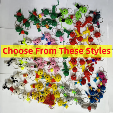 Magic Mini Voodoo Accessories Dolls Keychain for Witchcraft Keyrings Handmade Needle Plush Toys Party Gifts Favors