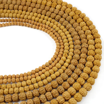 1 Strand Natural Rudraksha Mala 108 Beads 6/8/10/12mm Rudraksha Prayer Beads for Jewelry Necklace Bracelet Making Accessories