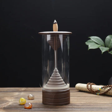 Acrylic hood windproof backflow incense burner, creative home decoration exquisite handicraft deodorization incense burner