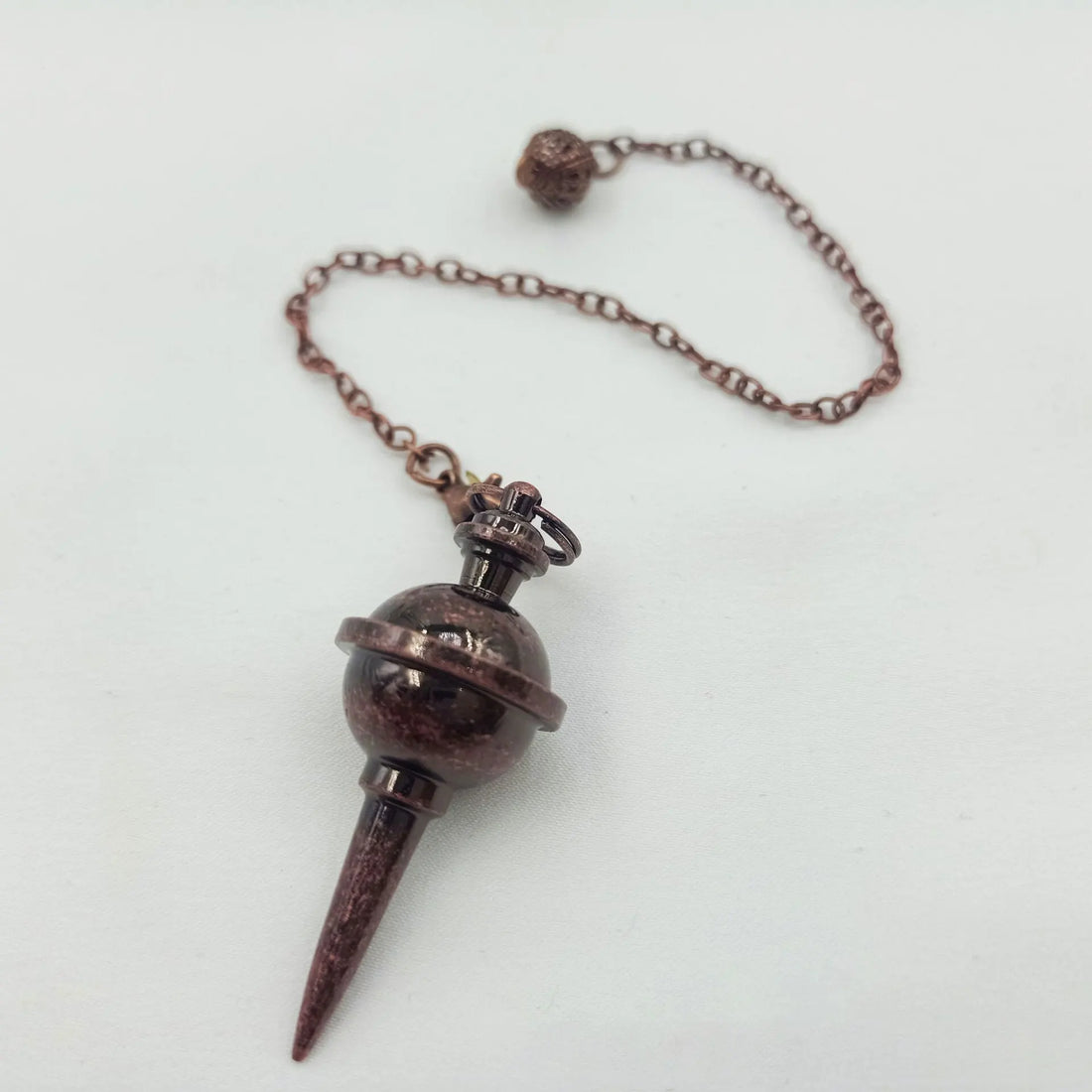 Cone Real Copper Metal Pendulum for Dowsing Divination Energy Healing Antique Pendant Pendulums Biogeometry Scrying Pendulo X086