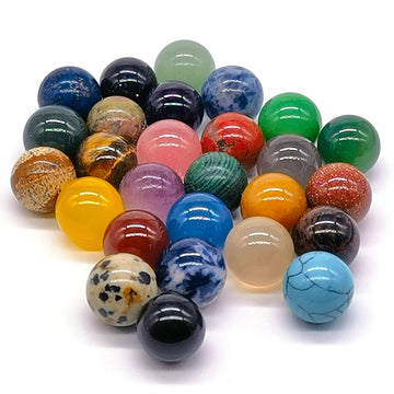 12mm Natural Stone Round Ball No hole Gems Beads Crystal Healing Sphere Amethyst Agate Tiger Eye Quartz  For Jewelry Making Diy