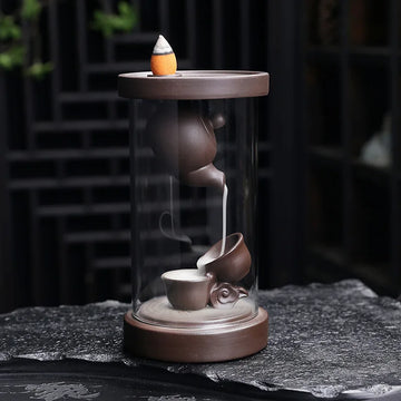 Vintage tea-pot windbreaker back incense Furnace handmade back incense Melting Furnace Yoga ornaments House candles stove incense seat psychotherapy incense table leg adapted for