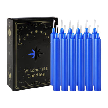 12 Pcs 3.9*0.4in (10.1*1.2cm) Blue Small Wax, Drip-Free, Smoke-Free, Fragrance-Free Home Dinner Candles, Hand-Pulled, High-Quality, Suitable for Various Places, Various Holidays.