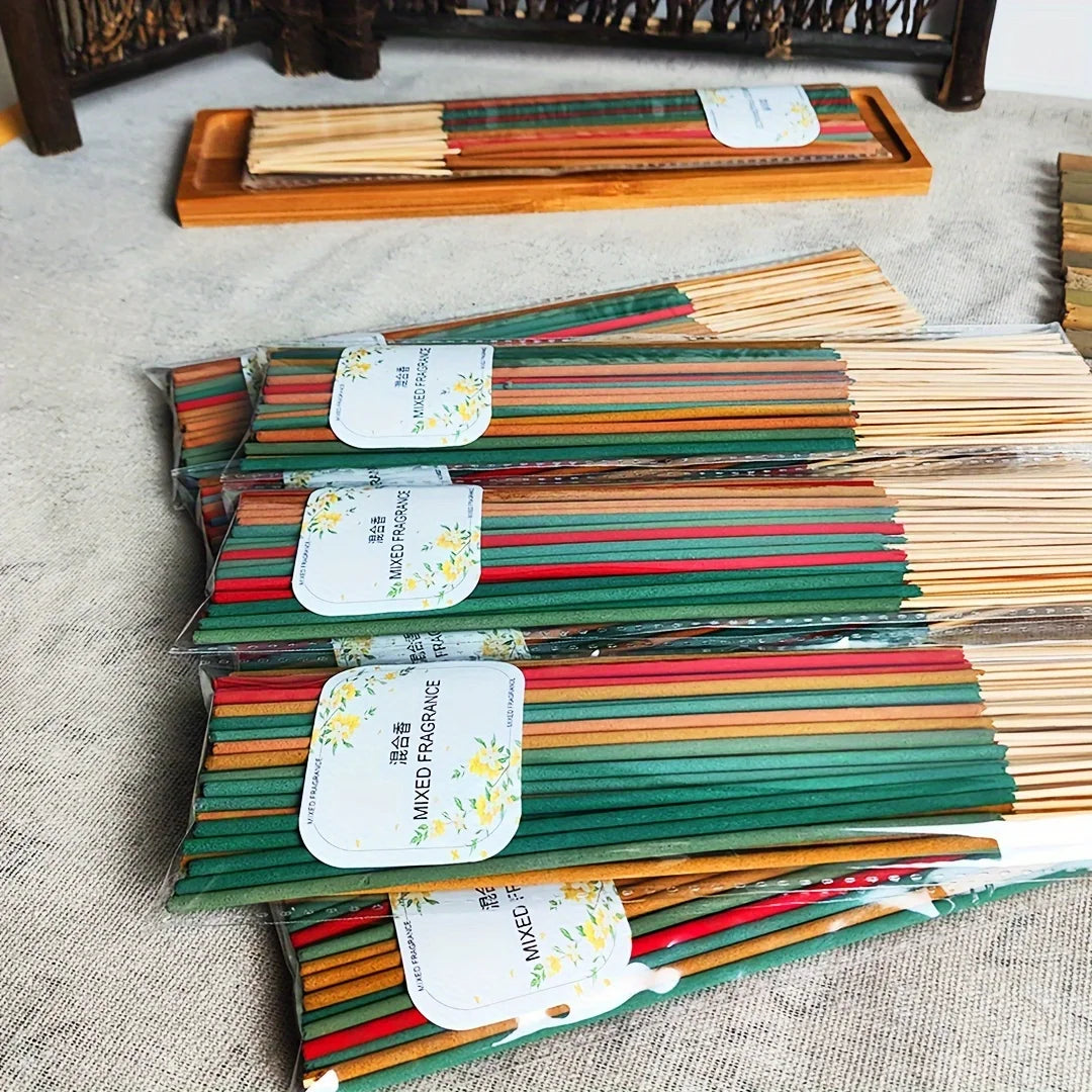 60 Premium Aromatherapy Sticks Set - 6 Fragrances for Yoga, Meditation, Relaxation and Sleep Assistance - Perfect Selection for Home Decoration, Hotel and Spa Center - Dragon Blood, Jasmine, Sage, Sandalwood, Mint, Milk Fragr