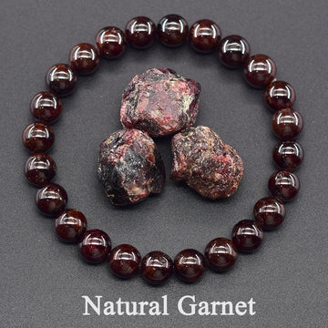 5A Natural Garnet Stone Femme Wine Red Bead Bracelet Women Bangle Men Bracelet Lucky Energy Healing Jewelry Valentine's Day Gift