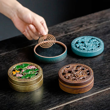 Ceramic handmade carved hollowed out lotus plate incense burner,home decoration retro painted aroma diffuser lotus incense holde